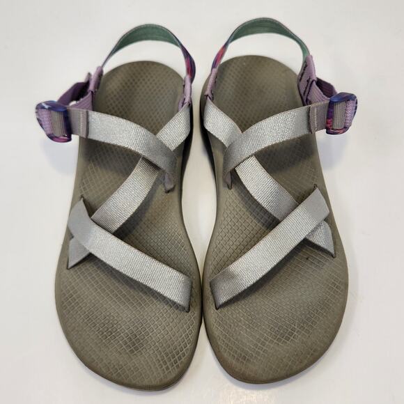 Chaco Z1 Classic One Strap Outdoor Sandal Women Size 10 Silver Purple Hiking - Picture 2 of 8